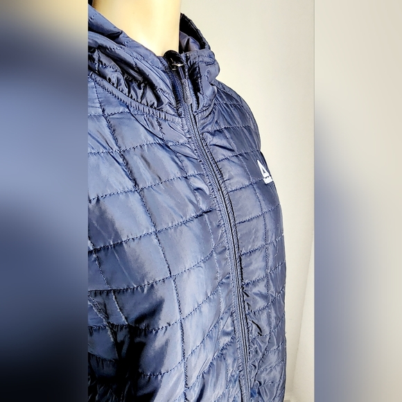 ๐๏ธ๐ท Reebok Poly Woven Quilted full zipped hooded Jacket - Navy Blue - Medium - Picture 12 of 16